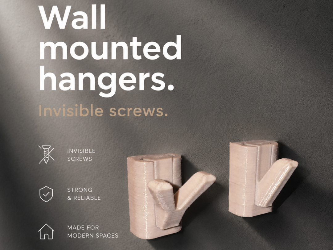 Wall hook with with invisible screws