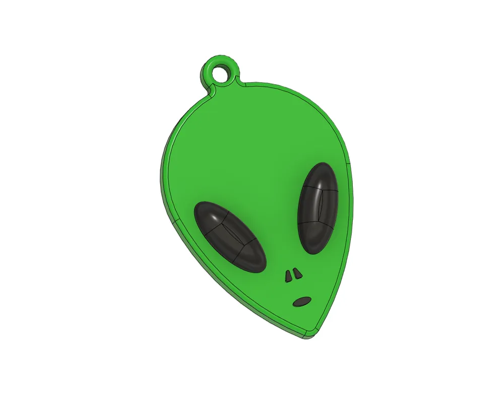 Alien Keychain V2 - Free 3D Print Model - MakerWorld