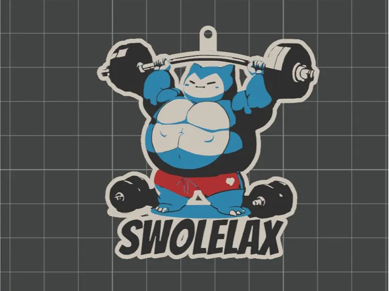 Snorlax aka Swolelax Keychain