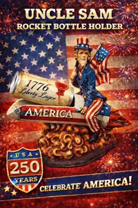 Uncle Sam Rocket Bottle Holder - Normal Sized 12oz Beer Cans