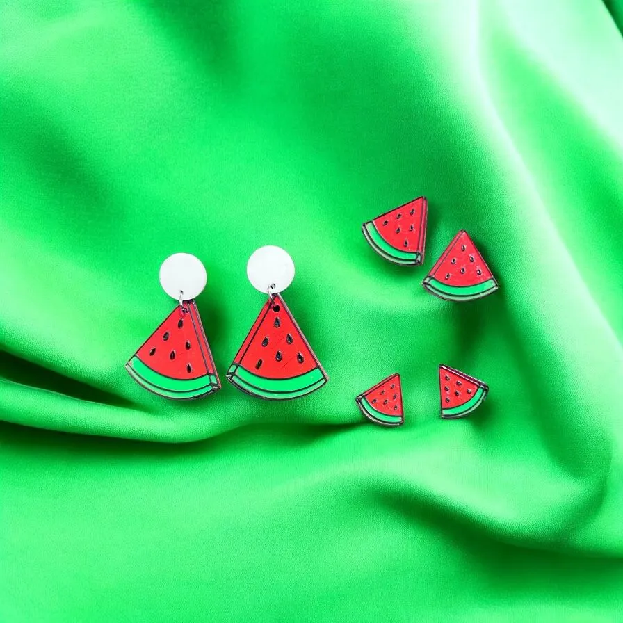 Pendientes sandia 3 diferentes view 2