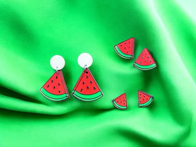 Pendientes sandia 3 diferentes