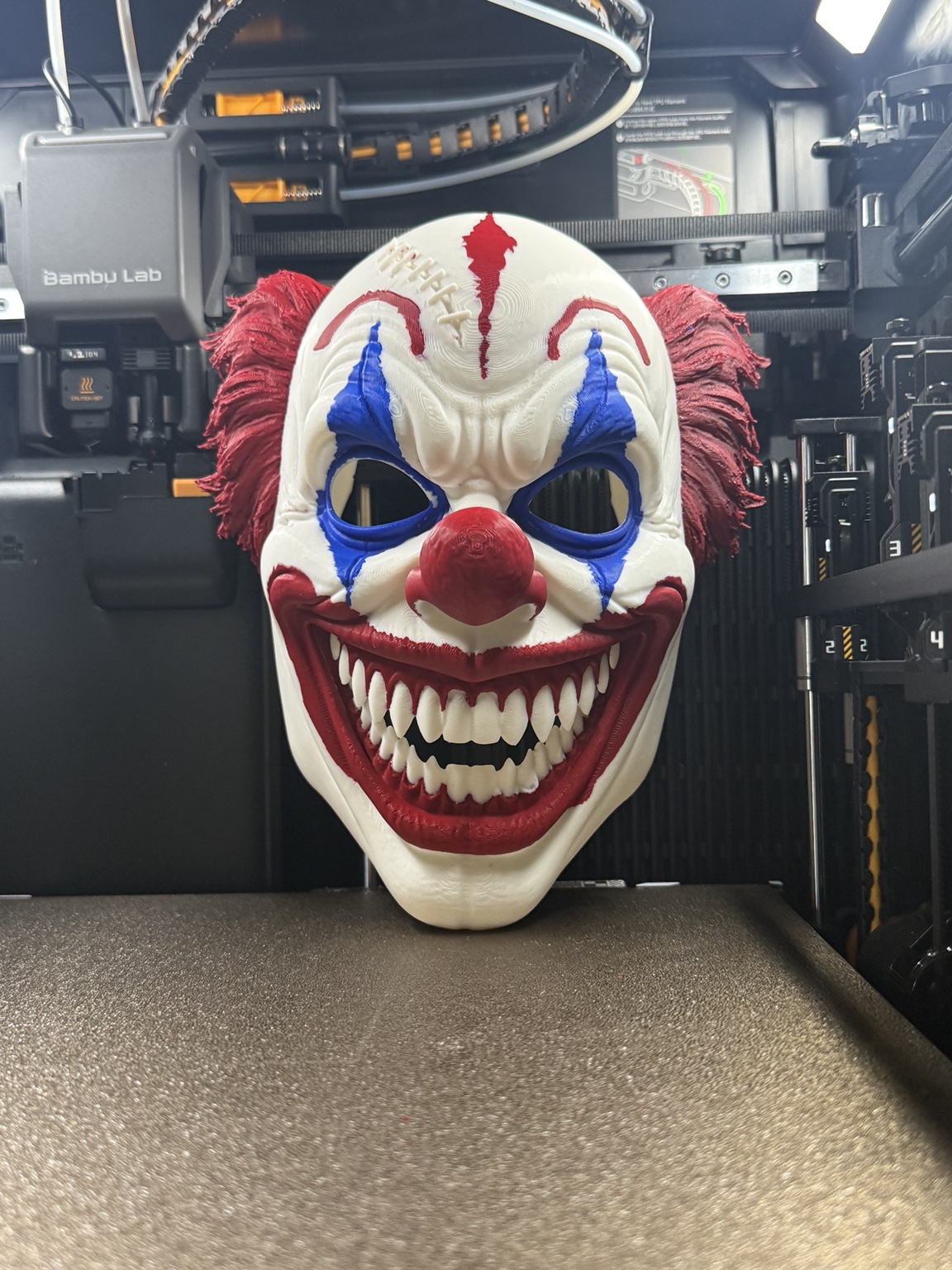 Crazy Clown Halloween Mask Multicolor - 1