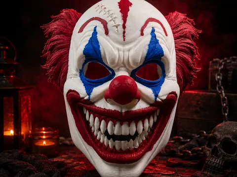 Pieza para disfraz o exhibición: Crazy Clown Halloween Mask Multicolor — referencia de MakerWorld