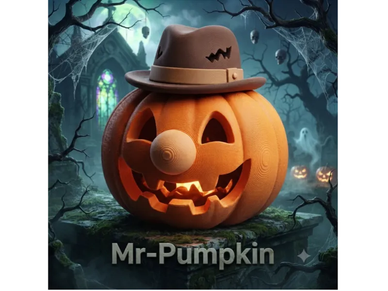 Halloween Detective Hat Pumpkin 3D 1 Color & AMS
