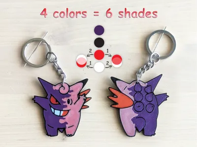 Gengar Clefable Keychain