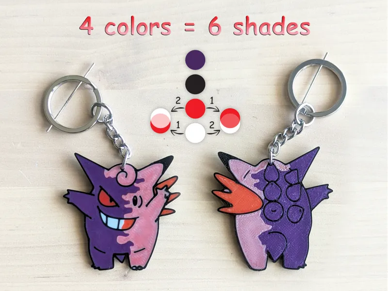Gengar Clefable Keychain