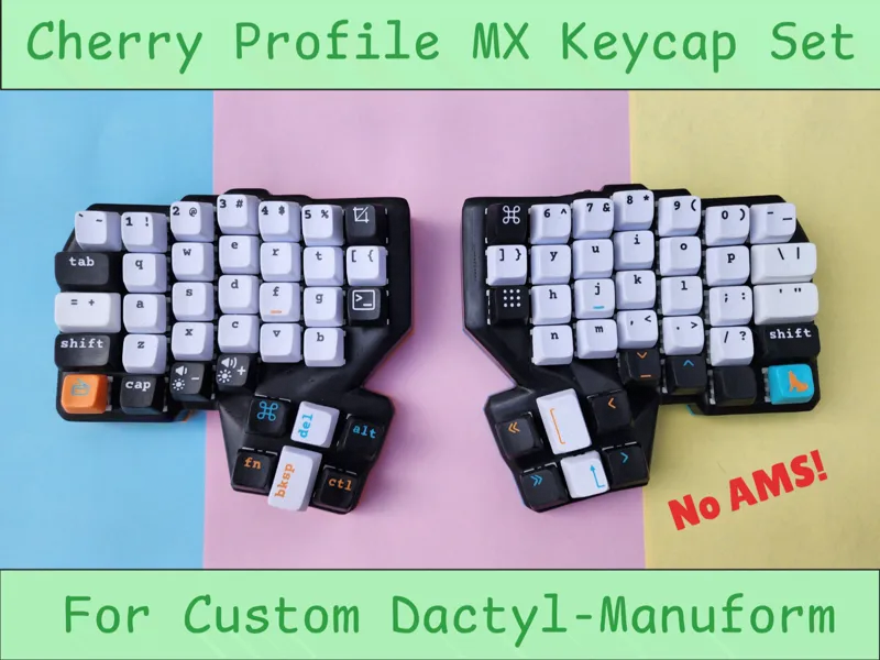 Cherry Profile MX Keycaps - Custom Dactyl Manuform