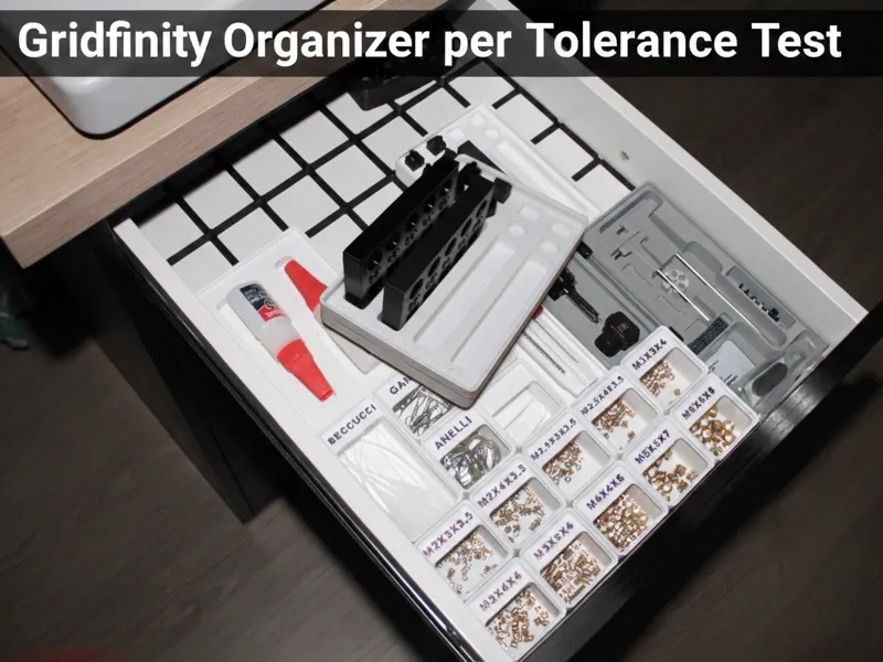 Gridfinity Organizer per Tolerance Test