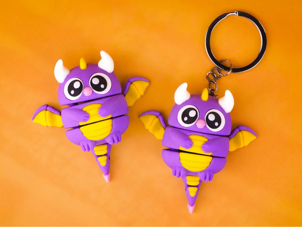 Llavero: EGGO Dragon - cute flexi toy and keychain. Referencia del modelo original.