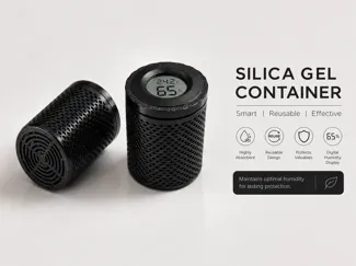 Contenitore silica gel per bobine con igrometro