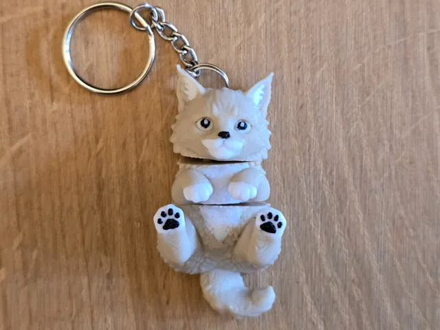 Maine Coon cat kitty flexi keychain