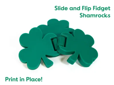 Slide & Flip Fidget Shamrocks — Print in Place!