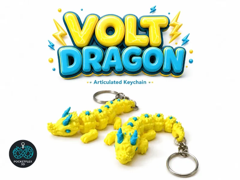 Flexi Volt Dragon - Keychain / Toy