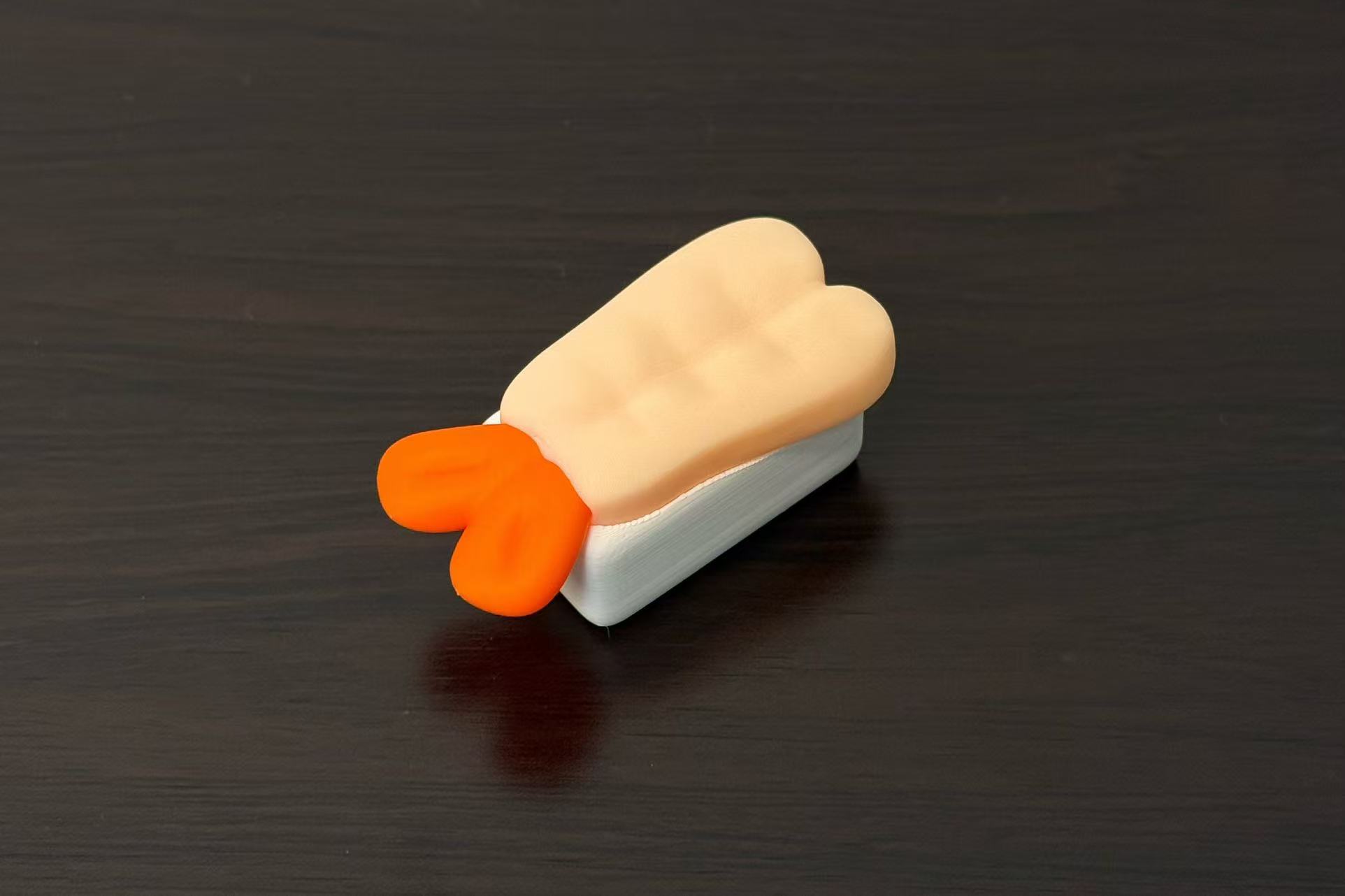 Miniatura 6 do modelo 3D 【三文鱼+虾+鱼籽+玉子烧】4个超萌Q版寿司模型（NO AMS）