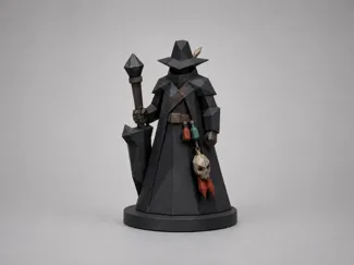 Dark Wizard Low Poly DnD Tabletop Miniature