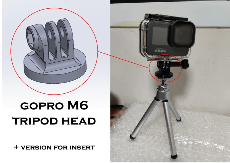 GoPro M6 tripod head adapter