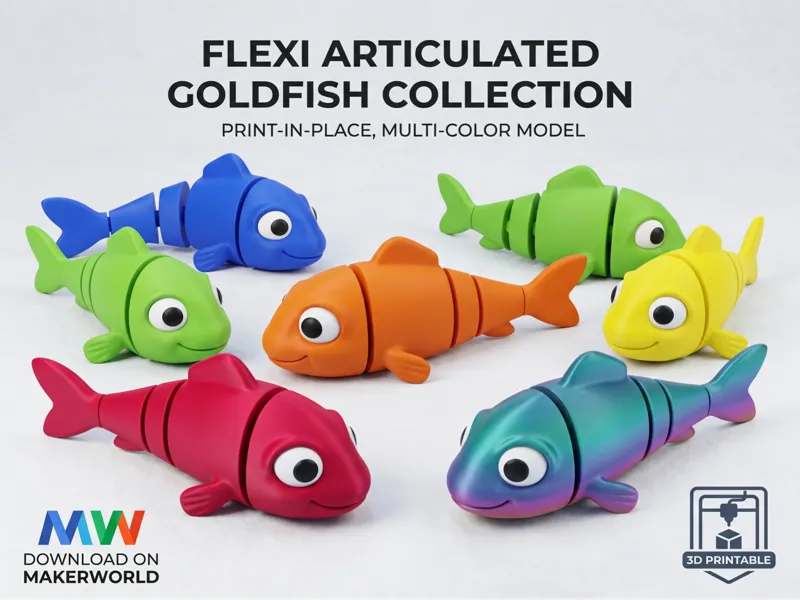 Flexi Articulated Goldfish (Print-in-Place)