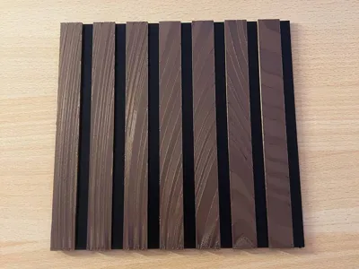 Decorative acoustic panel with wood effect