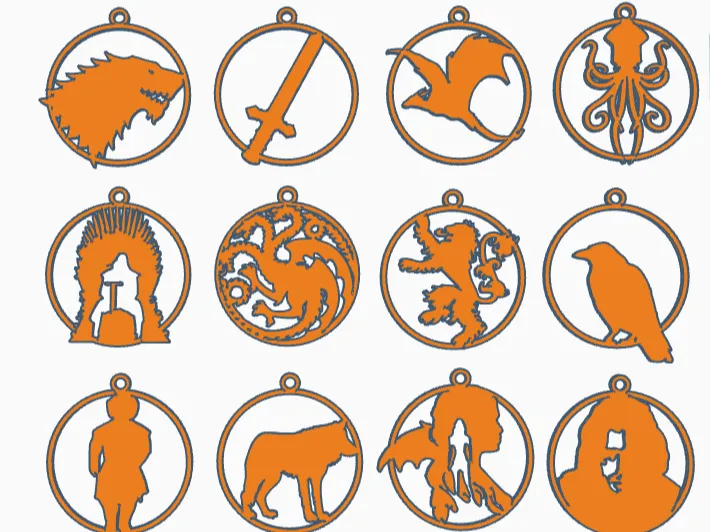 12 CHRISTMAS ORNAMENTS Game of Thrones