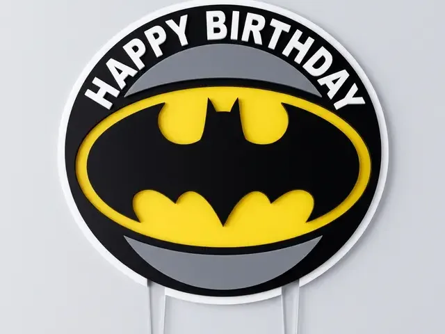 Batman Logo Birthday Cake Topper | 4-Color