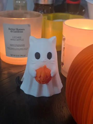 Adorno temático: Cute Ghost Cat with Pumpkin — vista de referencia 2