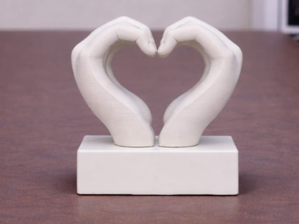 Minimal Heart Hands Sculpture