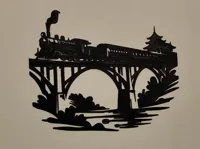 Train sur un pont - décoration murale — photo 2