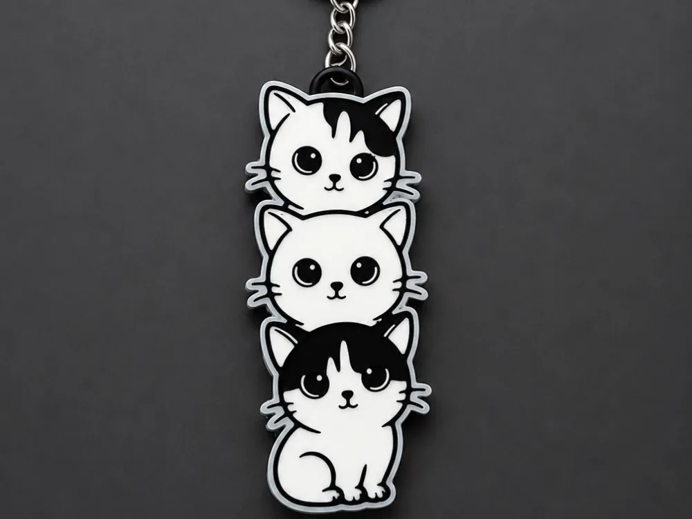 Llavero: cat lover keychain. Referencia del modelo original.