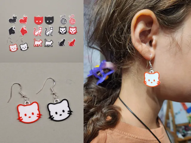 Earrings Cat Set - 9 different models
