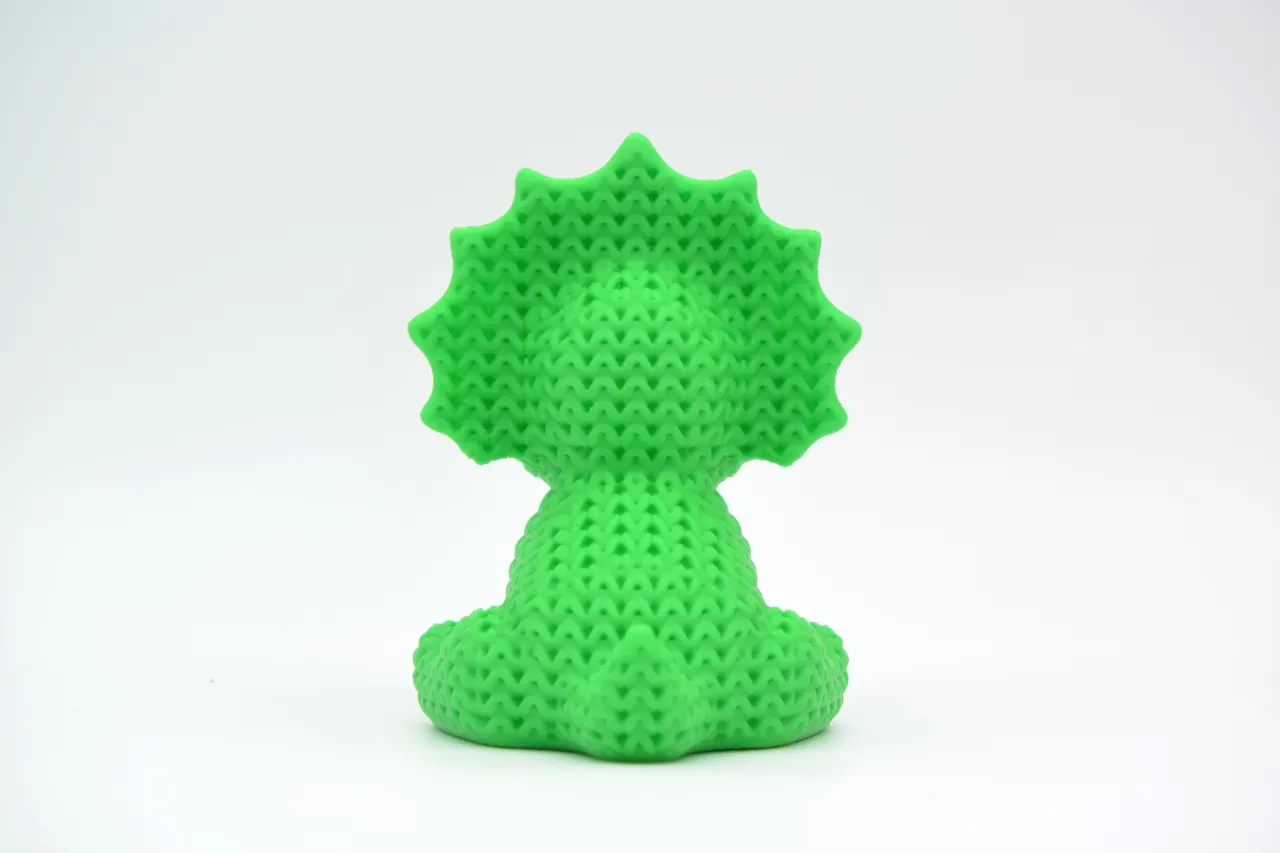 Knitted Triceratops Dinosaur view 2