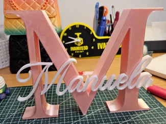 Lettera M Decorativa 3D con Nome "Manuela" NO AMS