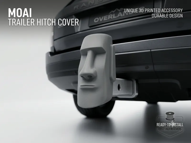 Moai Statue Trailer Hitch Cover 2-Inch Receiver