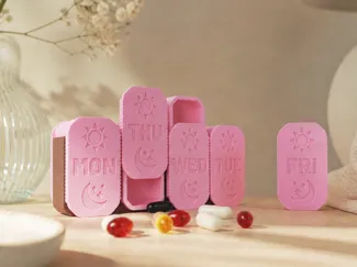 Pill Organizer box with Dual Lid & Removable Pods