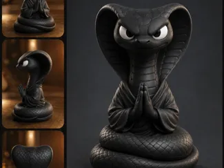 Grumpy Zen Cobra Monk Figurine