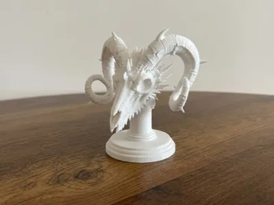 Necromancer Goat Skull with Horns - Fantasy Model