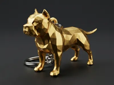 Chaveiro American Bully Low Poly