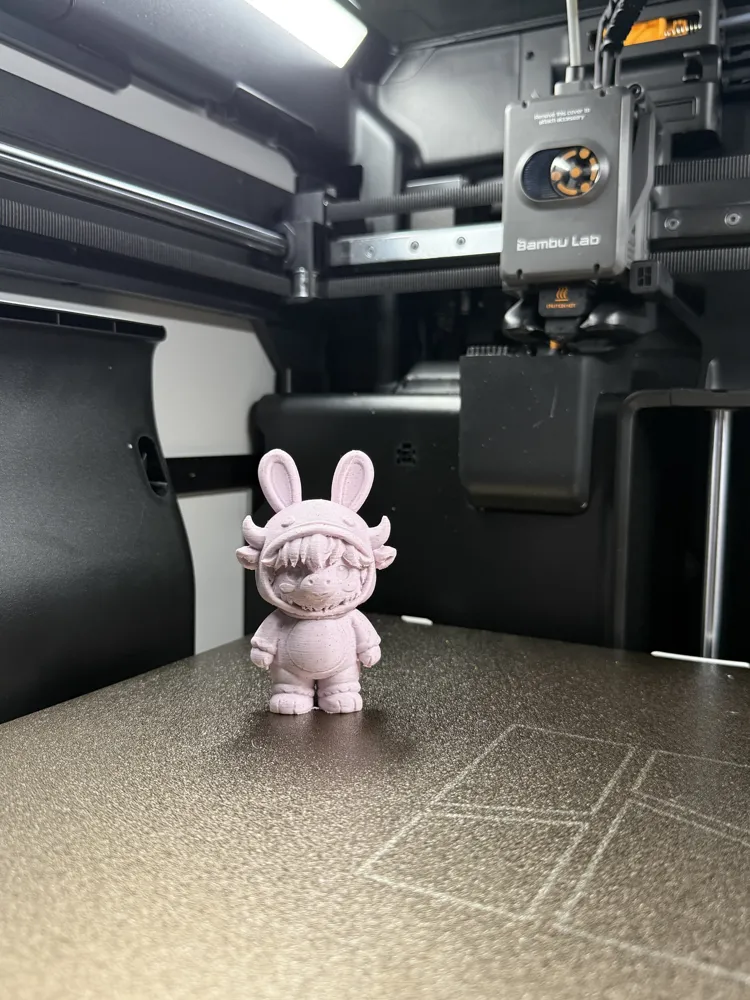 Highland Cow in Easter Bunny suit - Free 3D Print Model - MakerWorld