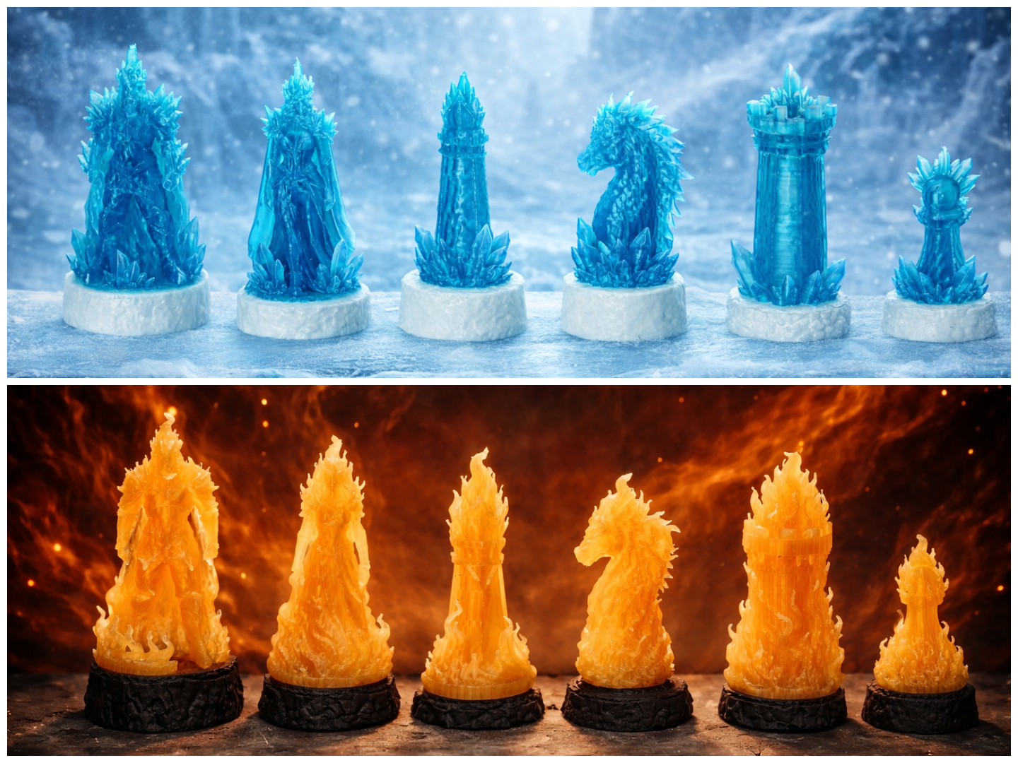 Elemental Chess Set – Fire & Ice