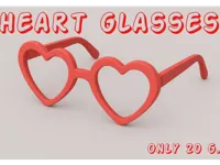 Heart-Shaped Glasses Frame, No support needed