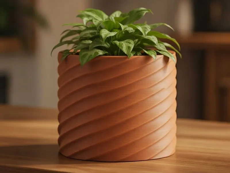 Spiral Twist Planter – Modern 3D Printed Plant Pot