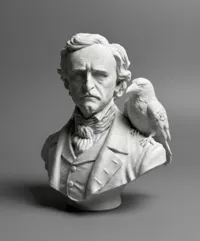 Buste d'Edgar Allan Poe et son corbeau — photo 4