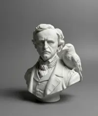Buste d'Edgar Allan Poe et son corbeau — photo 2
