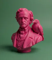 Buste d'Edgar Allan Poe et son corbeau — photo 3