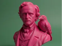 Buste d'Edgar Allan Poe et son corbeau — photo 1