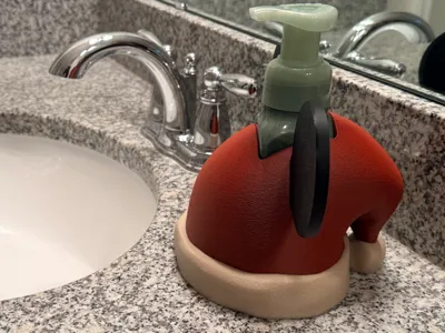 Santa hat for soap dispenser with Mickey ears