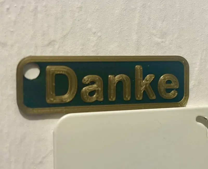 Danke Tag for Present or Keychain