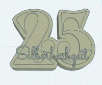 25. Jahre Silberhochzeit Geschenkstecker 16mm Bohrung