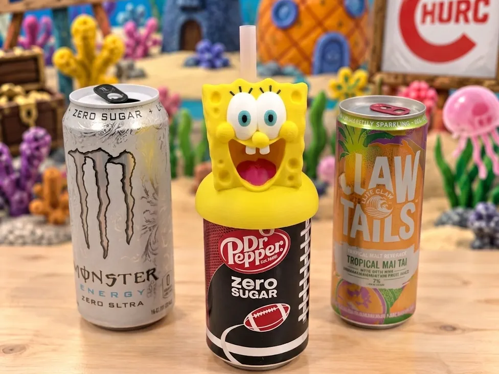 SpongeBob SquarePants Can Topper - Free 3D Print Model - MakerWorld