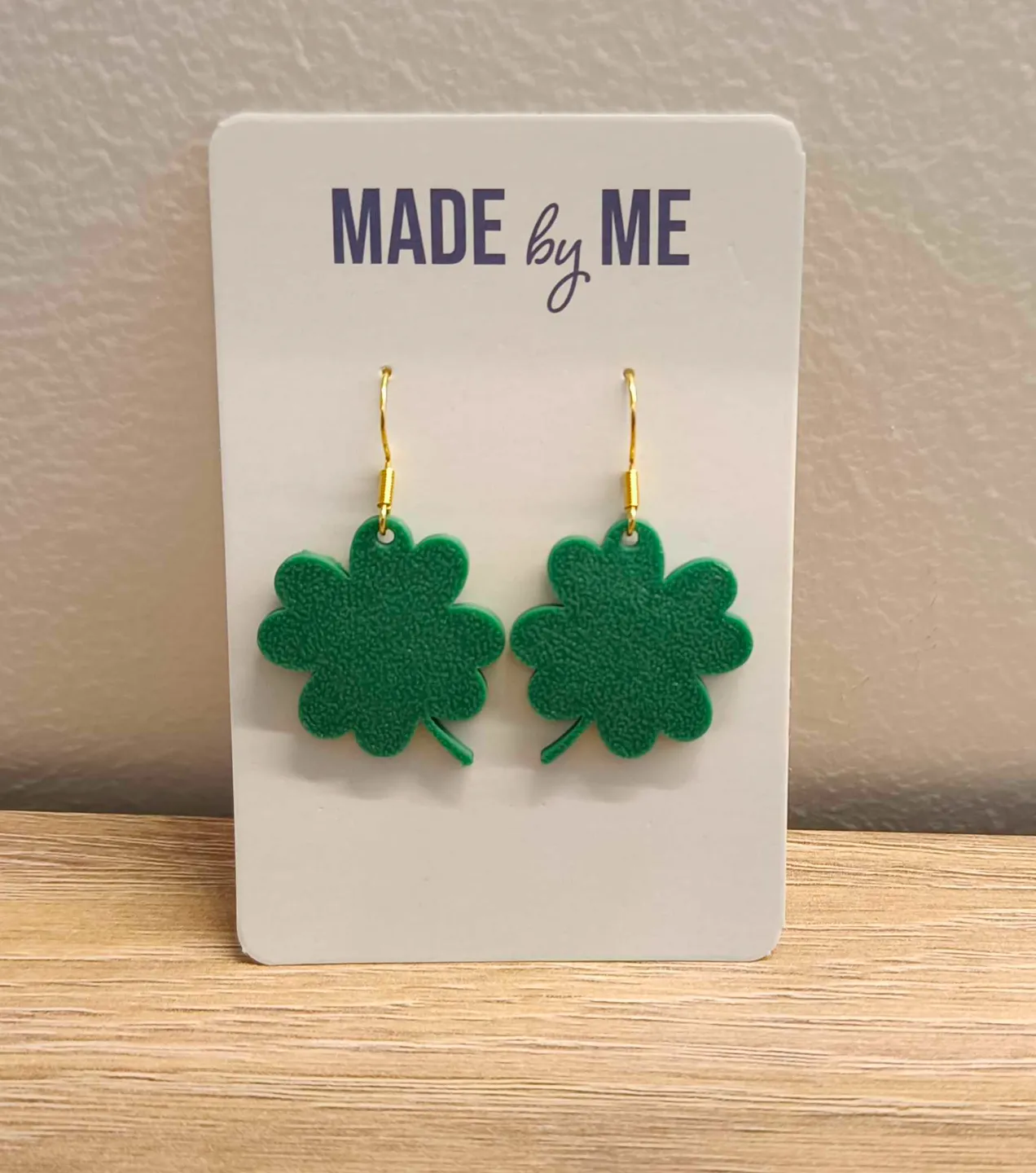 Four leaf clover earrings view 3